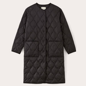 Everlane Women's Long Quilted Liner in Black, Size Extra Large